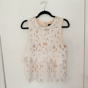 Dolce Vita White Lace Sleeveless Blouse